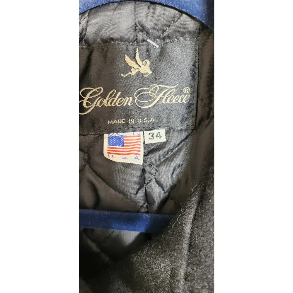 Golden‎ Fleece Made in USA Peacoat Black Size 34 See Pics For Measurements